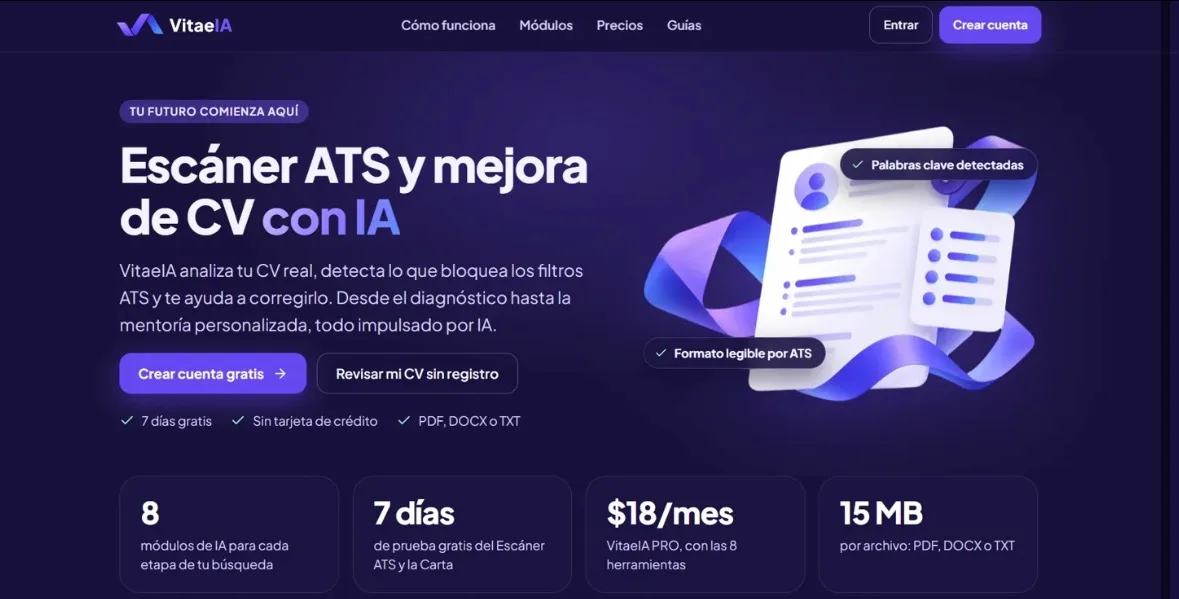 Sitio web de revisión de CVs